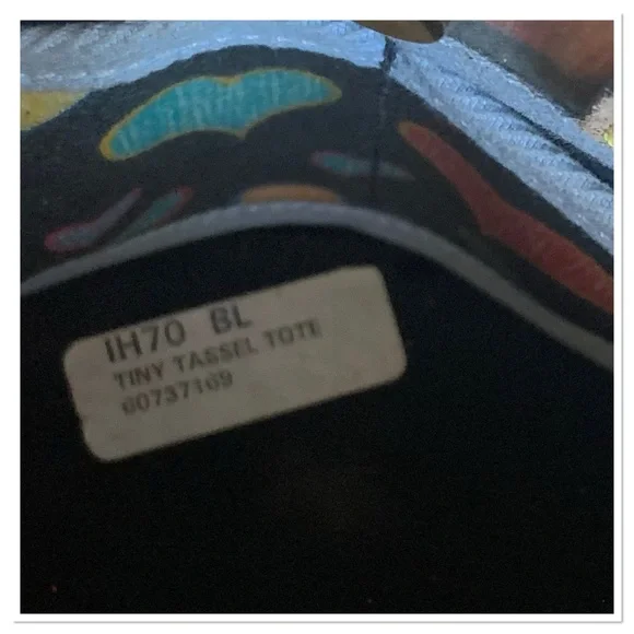 Dooney & Bourke Vintage Y2K Tiny Tassel Scribble Hearts Tote Multicolor - Picture 11 of 12